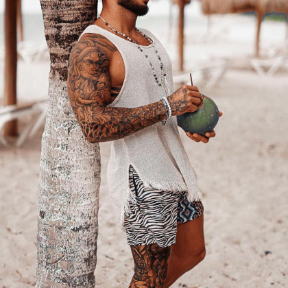 Mens beach vacation retro casual vest