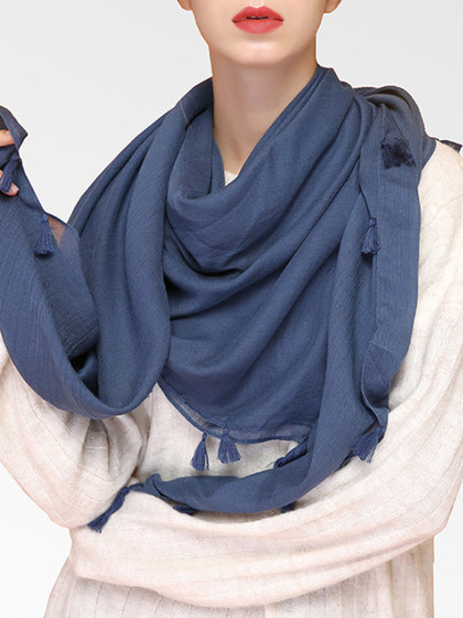 Fashion Solid Color Cotton And Linen Ethnic Scarf