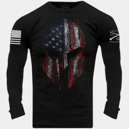 Flag skull print mens T-shirt